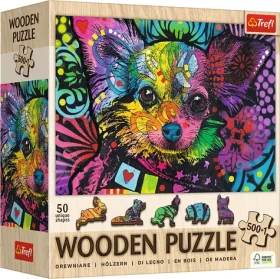 TREFL Wood Craft Origin Dřevěné puzzle Barevné štěně