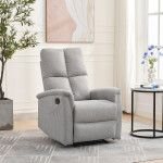 Relaxační křeslo, manuální ovládání, světle šedá látka