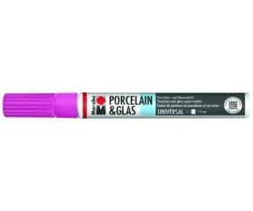 Marabu Popisovač na sklo/porcelán 1-2 mm - růžová, 1-2 mm