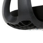 Kancelářská židle, šedá síťovina, černý plast, kolečka na tvrdé podlahy