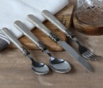 Chic Antique Sada příborů Silver Deco Champagne – 16 ks, béžová barva, kov, plast