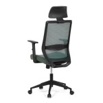 Židle kancelářská, zelená MESH síťovina, zelená látka, plastový kříž, synchronní mechanismus, kolečka pro tvrdé povrchy