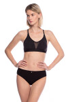 Dámské kalhotky BIKINI L-1549BI XXL černo-prachově růžová XXL