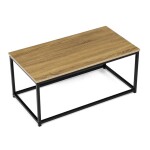 Stůl konferenční, 90x48x41 cm, MDF, dekor divoký dub, černý kov