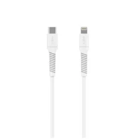 FIXED Nabíjecí a datový Liquid silicone kabel s konektory USB-C/Lightning a podporou PD 1.2m USB 2.0 60W bílý (FIXDLS2-CL12-WH)