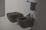 IDEAL STANDARD - Tesi Závěsné WC se sedátkem softclose, Aquablade, černá T3546V3