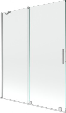 MEXEN/S - Velar Dvoukřídlá posuvná vanová zástěna 140 x 150 cm, transparent, chrom 896-140-000-01-01