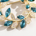 Brož Swarovski Elements Isabell - květina, Modrá