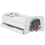 DumDekorace Kompletní dětská postel 140 x 70 cm s matrací a roštem - SKATE DOG
