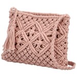 Módní dámská pletená crossbody kabelka Afrodita, růžová