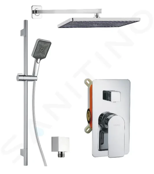 Kielle Sprchový set s baterií pod omítku, pro 2 spotřebiče, s příslušenstvím a tělesem, chrom 20618SP10