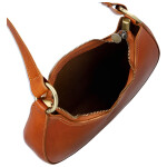 Luxusní dámská kožená kabelka na rameno Delami Vera Pelle Lanny, koňaková