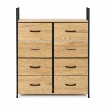 DumDekorace Komoda s 8 látkovými zásuvkami a kovovou konstrukcí 107 x 80 x 24 cm