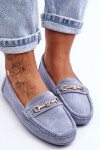 Dámské klasické semišové mokasíny modré Corinell 39