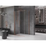 MEXEN/S - Velar sprchový kout 120 x 90, transparent, kartáčovaná měď 871-120-090-01-65