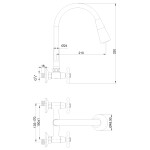 INVENA - Nástěnná baterie ROMA flexibilní výtok, šedá BC-24-E5S-L