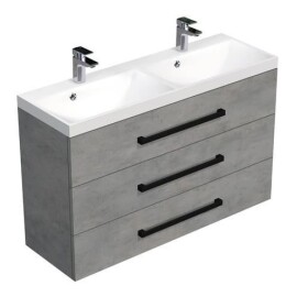 Koupelnová skříňka s černou úchytkou a umyvadlem SAT Cube Way 120x76,5x40 cm beton mat CUBE2C1203BE CUBE2C1203BE