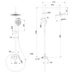 INVENA - Dešťová sprcha s baterií sprchovou kalymnos černá; AU-28-004-V