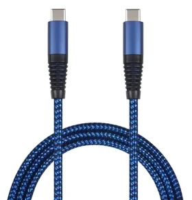 2GO USB-C - USB-C 1 m modrá / Datový a nabíjecí kabel / USB 3.2 Gen 1 / Nylon (797194)