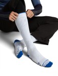 Pánské merino ponožky ICEBREAKER Mens Merino Ski+ Medium OTC Mountain Contour, Zinc Blue/Lazurite/Snow velikost: 42-44 (M)