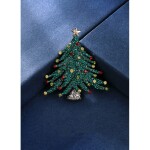 Vánoční brož Swarovski Elements Edoarda - vánoční stromeček, Zelená