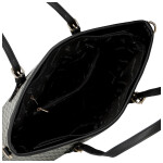 Trendy dámská koženková kabelka na rameno Elina, černobílá