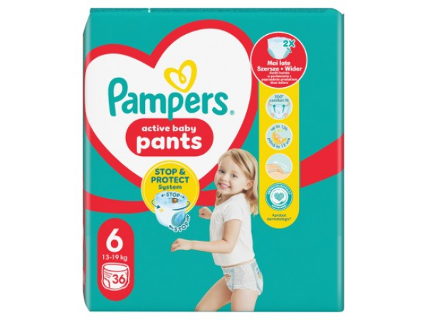 Pampers Active Baby Pants, vel. 6, 36 ks
