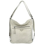 Praktická dámská koženková kabelka/batoh Ida new, světle šedá