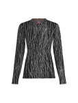 Dámské merino tričko s dlouhým rukávem ICEBREAKER Wmns 260 Vertex LS Crewe Delta AOP, Black/Snow/J velikost: S