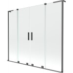 MEXEN/S - Velar L Duo dvoukřídlá posuvná vanová zástěna 170 x 150, transparent, grafit metal 896-170-003-02-95