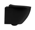 CERANO - WC závěsné Cesso, Rimless - bezokrajové splachování + Slim/SoftClose sedátko - černá matná - 49x36 CER-417350