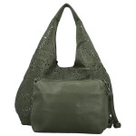 Módní koženková sada kabelek přes rameno a crossbody Saga, zelená