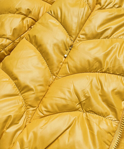 Žlutá krátká oboustranná dámská bunda pro přechodné období model 16201708 Žlutá MONTE CERVINO