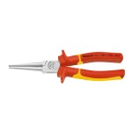 Knipex 26 26 200 T Půlkulaté kleště s břity VDE s připevňovacím okem 200mm / úzké ploché kleště /40° / délka čelistí:73m (26 26 200 T)