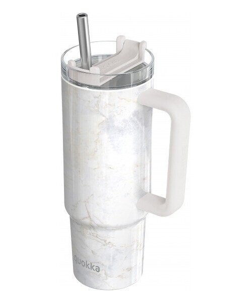 Nerezový termohrnek s brčkem Vibe Marble 880ml
