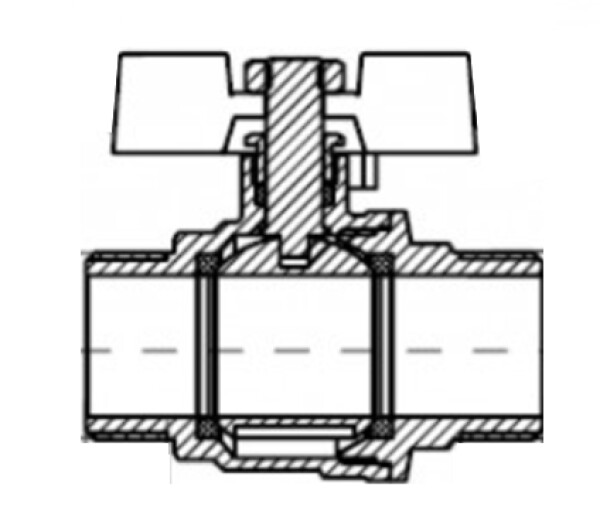 NOVASERVIS - Kulový plnoprůtočný kohout, motýlek ŠŠ 1/2" KFPN1
