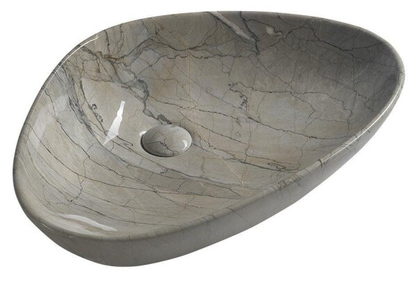 SAPHO - DALMA keramické umyvadlo na desku, 58,5x39cm, grigio 213