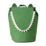 Ferm Living Dětský úložný koš Crocodile Artichoke Green, zelená barva, textil