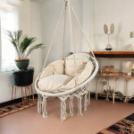 Závěsné křeslo s polštářkem - čapí hnízdo 80 cm antracit