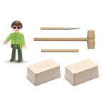 Igráček Paleontolog - figurka s vykopávkami dinosaurů Triceratopse a Brachiosaura