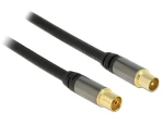 Delock černá / Anténní kabel / IEC - IEC / RG-6/U / 75 Ohm / 1 m (88922)