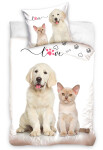 Bavlněné povlečení Štěňátko a Koťátko