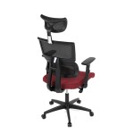 Kancelářská židle, potah bordó látka a černá síťovina MESH, houpací mech.