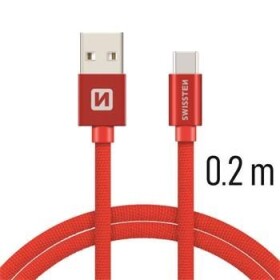 Swissten 71521106 USB 2.0 typ na USB 2.0 zástrčka zástrčka opletený, 0,2m, červený
