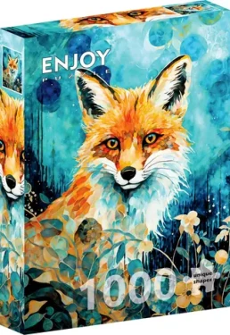 ENJOY Puzzle Liška na modrém pozadí