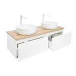 Koupelnová skříňka s krycí deskou SAT B-WAY 119x30x45 cm bílá lesk BWAY120WDOAKU2B BWAY120WDOAKU2B