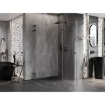 MEXEN/S - Lunar L Duo sprchový kout dveře křídlové pravá 110 x 70, transparent, grafit metal 834L-110P-070L-95-00