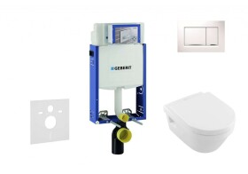 GEBERIT - Kombifix Set předstěnové instalace, klozetu a sedátka Villeroy & Boch, tlačítka Sigma30, DirectFlush, SoftClose, CeramicPlus, bílá/lesklý chrom 110.302.00.5 NB5