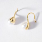 Stříbrné náušnice s perlou Rachel, stříbro 925/1000, Zlatá Bílá