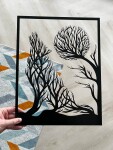 Strom života vlk dekorace na zeď Rozměr (cm): 39 x 30, Dekor: Černá